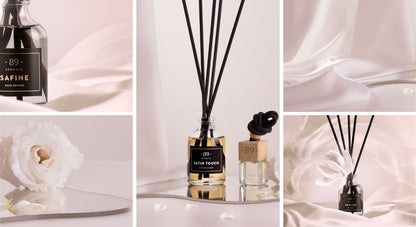 Aromatic 89 reed diffuser on a shelf