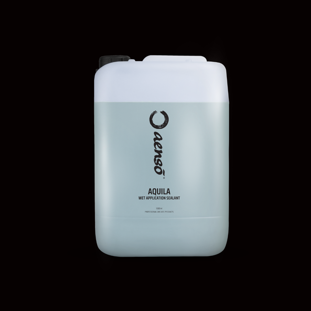 Large canister of Aenso Aquila wet application sealant gives hydrophobic effect