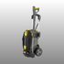 High-pressure washer with hose on a gray background