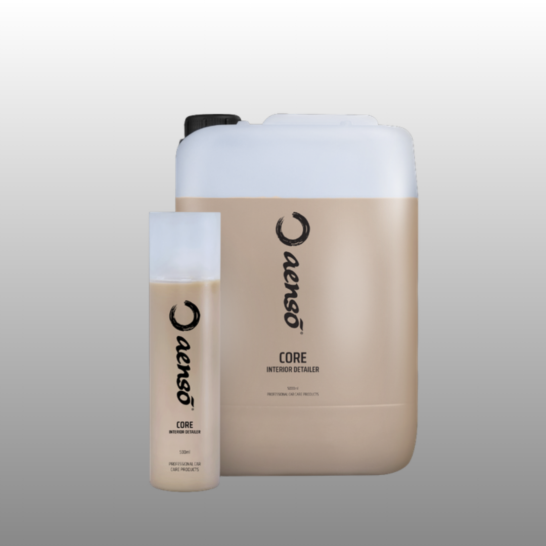 Aenso Core interior detailer in 500ml spray bottle and 5L canister sizes