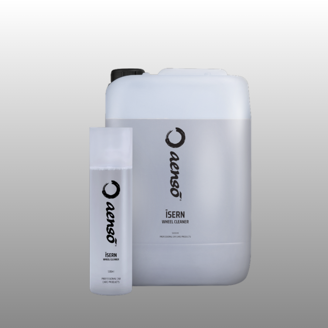 Aenso Isern wheel cleaner in 500ml spray bottle and 5L canister sizes