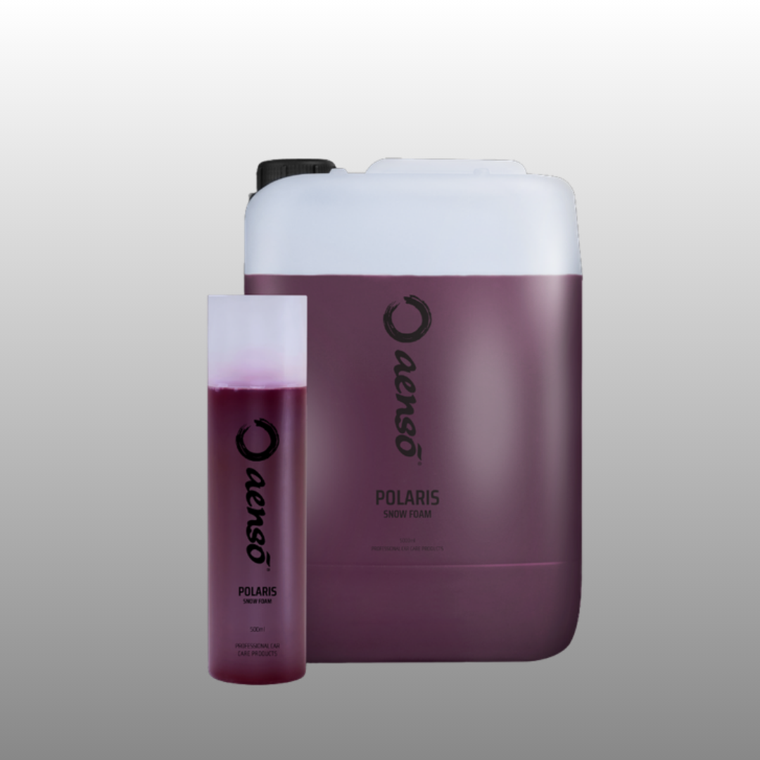 Aenso Polaris snow foam in 500ml bottle and 5L canister sizes